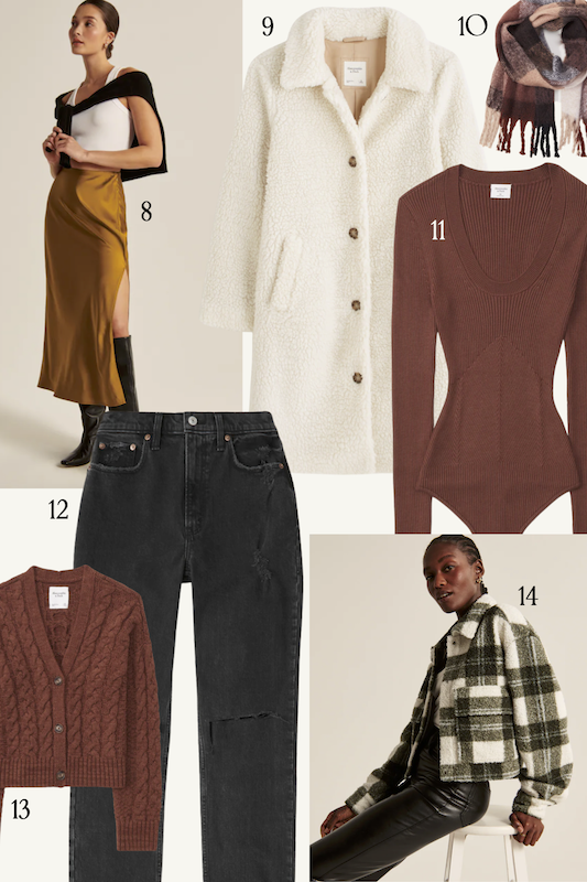 Abercrombie and Fitch fall fashion with jeans, scarves, and sweaters