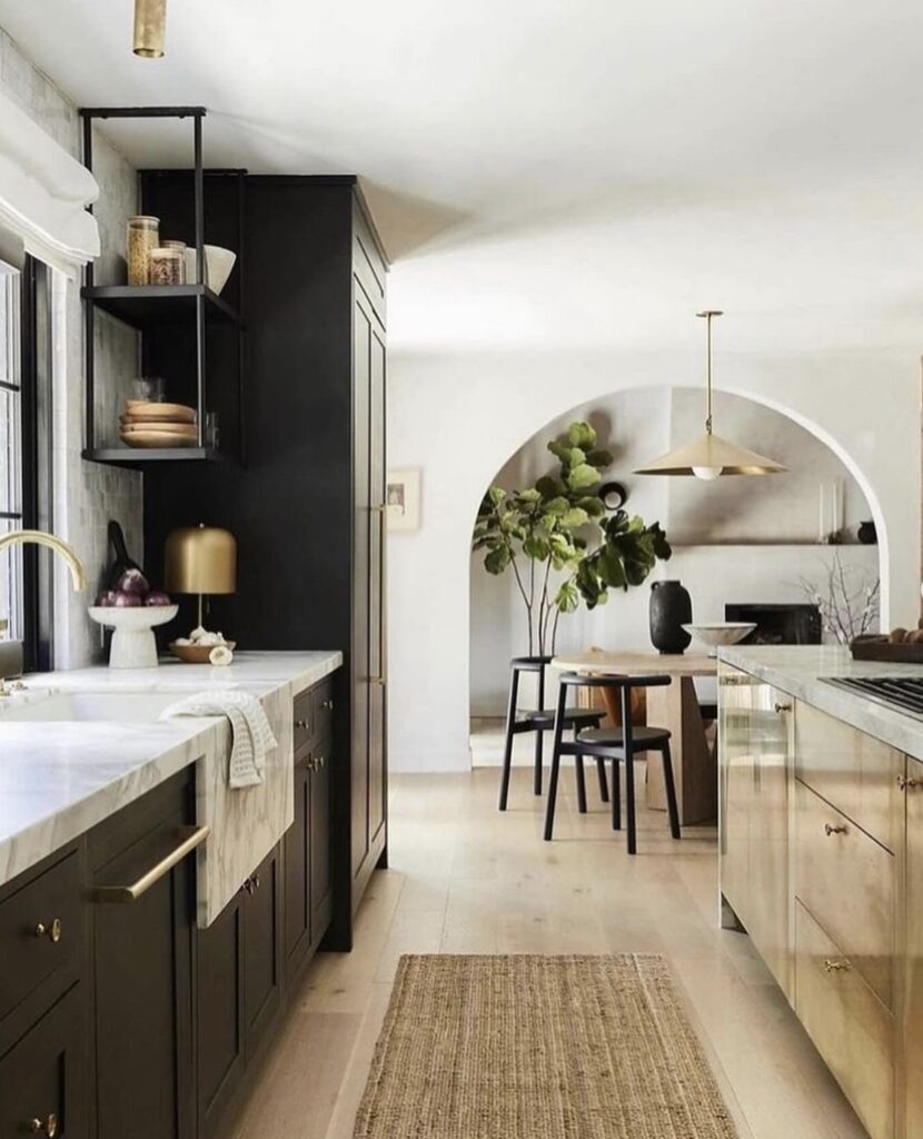 Modern Gold Black Kitchen